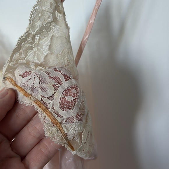 VTG Christian Dior Lingerie Set ILGWU lace patterned baby pink old Hollywood - Picture 4 of 13